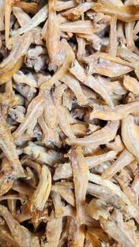 Dried salty anchovy or ikan teri asin