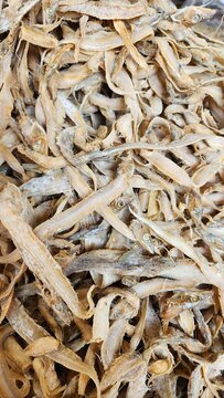 Dried salty anchovy or ikan teri asin