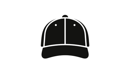 Fototapeta premium Black baseball cap icon, simple vector illustration on white background