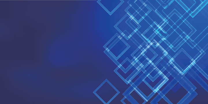 Abstract Blue Geometric Square Shape Background Design