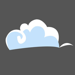 Fototapeta premium Minimalist white cloud element for sky background. Simple weather icon vector illustration. Cartoon nature design element