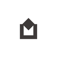 letter m u simple diamond simple square geometric logo vector © ismanto