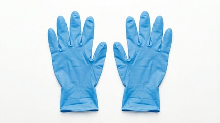Fototapeta premium Pair of blue disposable nitrile gloves, perfect for medical, laboratory, and cleaning tasks, offering protection and hygiene