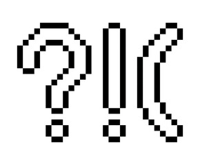 Fototapeta premium A set of typographic symbols in linear pixel art