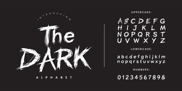 The Dark horror scratchy brush font for mystery movie poster and scary halloween design