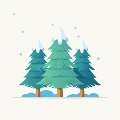 Obraz premium Winter Forest Scene with Snow-Covered Trees.