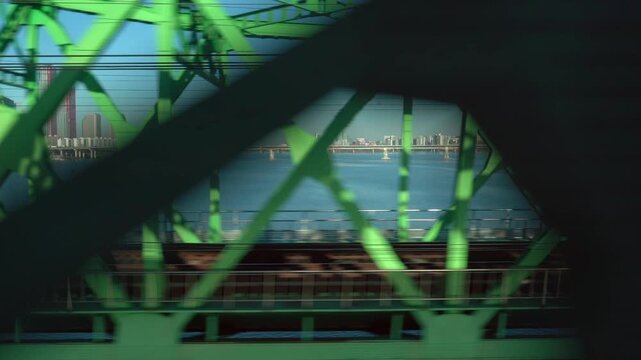 View of the Han River from inside a train