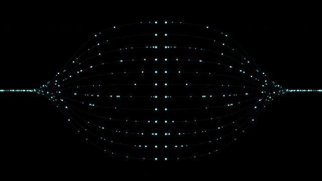 PNG Alpha.Futuristic abstract glowing particle data sphere