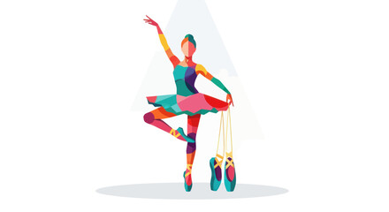 Colorful Abstract Ballerina Dancer Performing with Pointe Shoes © tempe