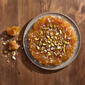Top View Sohan Halwa Pakistani Dessert