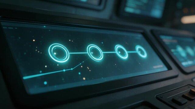 Infocus medium shot of a trade finance loan registry console presenting tokenized transaction flows and verification steps with the main console data crystal clear and background