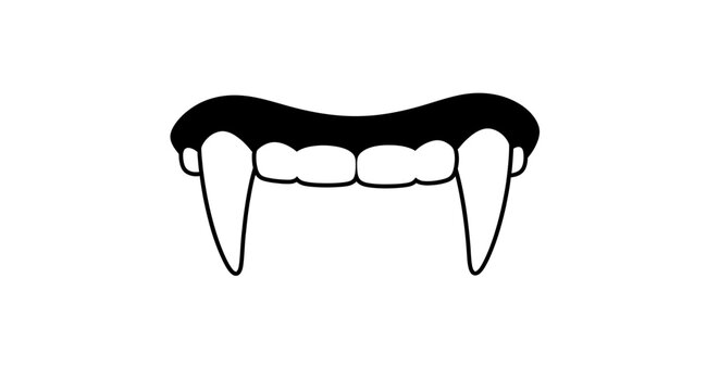 Vampire Fangs and Teeth Illustration - Spooky Halloween Icon