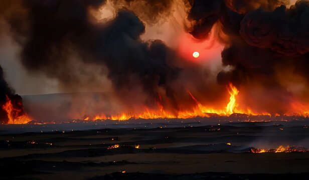 Apocalyptic Inferno: A Fiery Wasteland