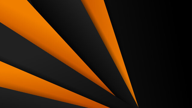 Energetic orange and black abstract background featuring sharp overlapping layers and modern geometric shapes for dynamic marketing materials