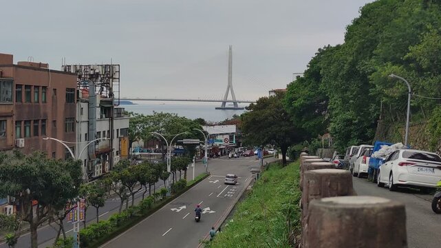 Bali, Tamsui, New Taipei City/Taiwan &ndash; April 5, 2026: April views of the Tamsui River in Bali and Tamsui, New Taipei City, Taiwan