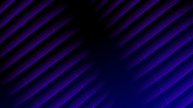 Deep purple and indigo background with diagonal geometric louver shapes and glowing accent lines