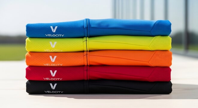 Stack of Vibrant Sports Headbands in Multiple Colors.