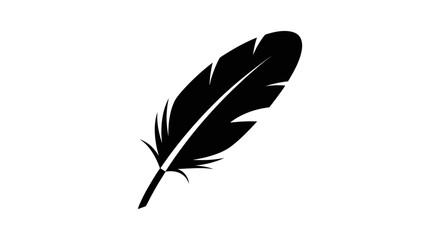 Fototapeta premium Black Feather Silhouette Icon
