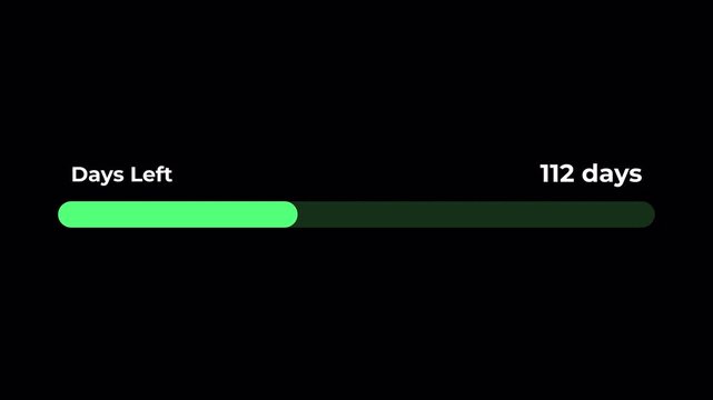 Minimal transparent 365 Day Countdown with line bar indicator.
