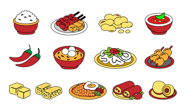Indonesian street food icon illustration