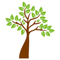 Fototapeta premium flat style tree illustration. cartoon tree. forest nature theme 