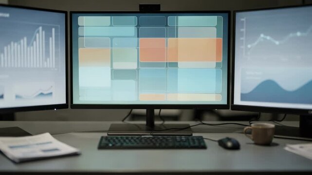 Focused view of a family offices risk management screens showing margin calls and collateral allocations surrounded by softly blurred workspace elements.
