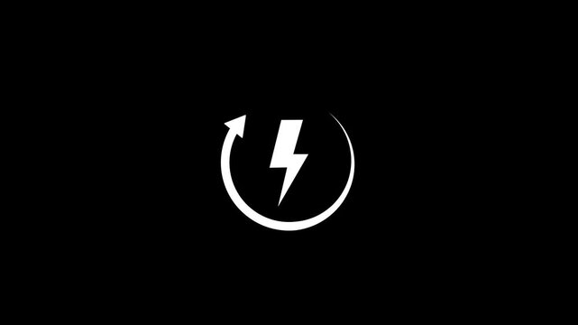 Dynamic Lightning Bolt Circular Rotation Symbol Design