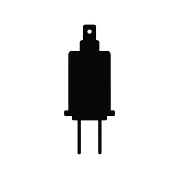Ignition Coil Silhouette Flat Vector Icon Design