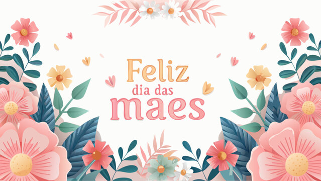 Floral arrangement with feliz dia das maes text celebrates mother s day