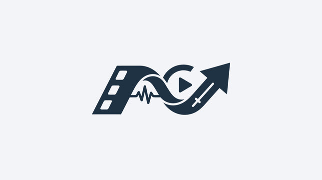 Abstract Video Production and Growth Logo