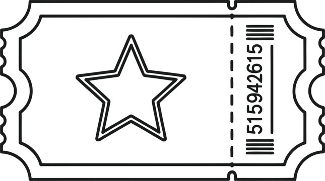 star shaped ticket stub with barcode