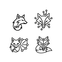 Fototapeta premium Fox Icon Set: Abstract Digital & Geometric Designs