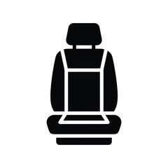 Fototapeta premium Car Seat Silhouette Minimal Flat Vector Icon