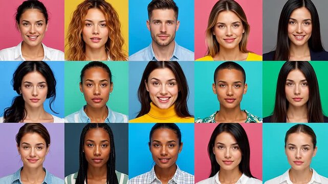 Advanced diverse group of people in portrait shots for Digital Transformation and Cyber Infrastructure