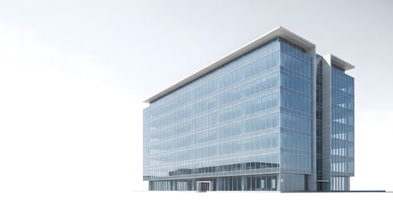 Fototapeta premium A sleek modern office building stands tall in a cityscape environment.
