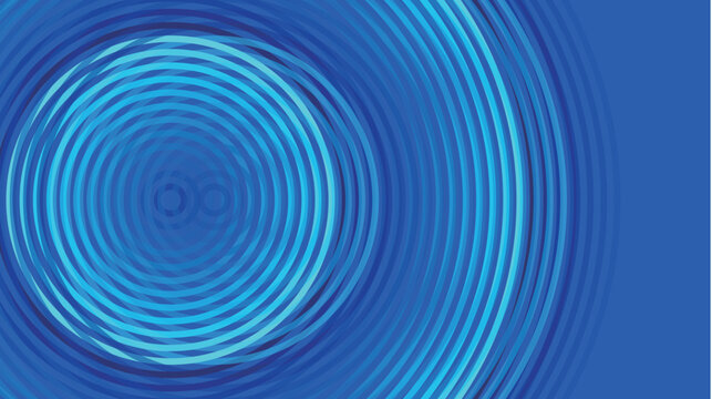 Blue Concentric Circles Abstract Background Design