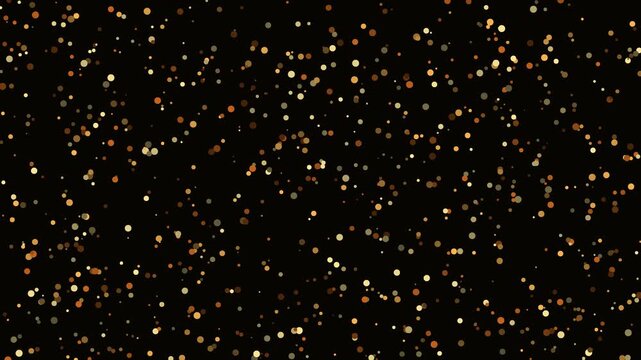 Elegant bronze and copper metallic particle motion on black background for industrial and premium design