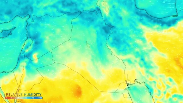 Iraq Relative Humidity Map Animation