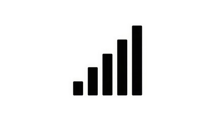 Fototapeta premium A black bar graph showing an upward trend on a white background