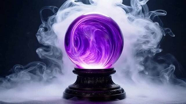 Premium Purple crystal ball with smoke for Contemporary Lifestyle and Visual Storytelling