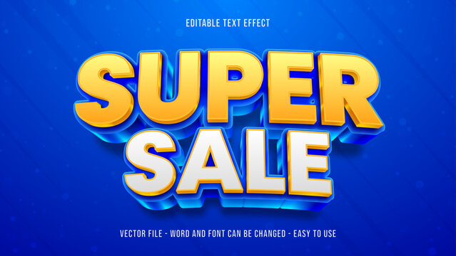 Super big sale editable text effect, bold 3d style text effect