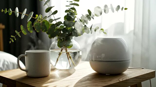 Essential Oil Diffuser on Table.