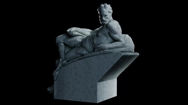 37 Sculpture of Allegory of Dusk Made with 3D render not AI
