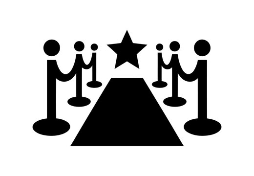 Vector of a red carpet event with stanchions and a star