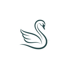 Fototapeta premium Elegant swan gliding on tranquil water surface