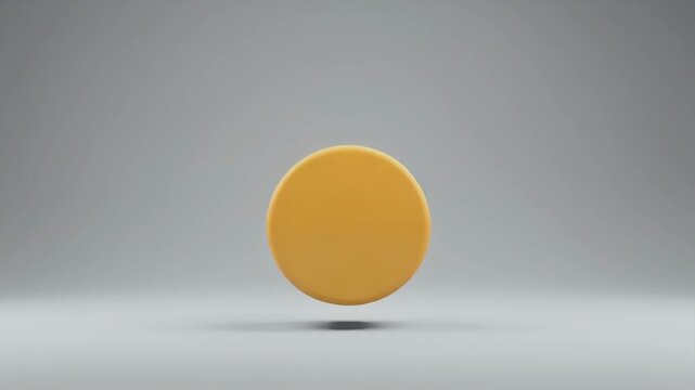 Minimalist 3D colorful morphing squishy shape smoothly popping up on a clean white background