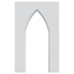 Fototapeta premium 3D White Tall Gothic Arch Door Frame Shape