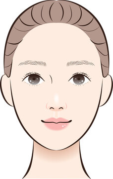 人中が短めタイプの顔（正面）