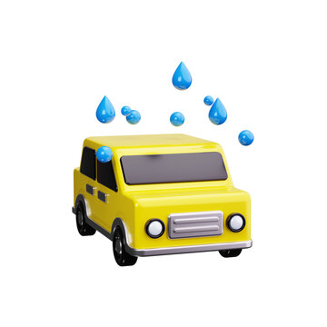 car wash 3d render icons