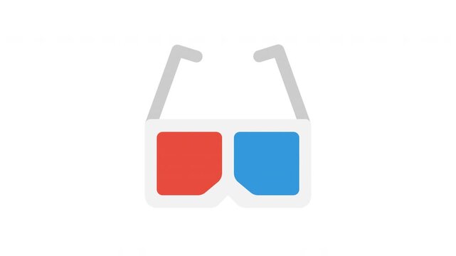 Seamless animated 3D glasses element, perfect for cinema viewing or movie entertainment interfaces